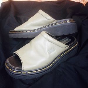 Rare Dr. Martens Leather Slip on Mule Nude Shoes 5